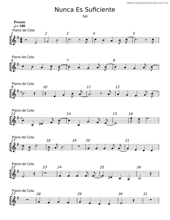 Partitura da música Nunca Es Suficiente – Natalia Lafourcade v.7