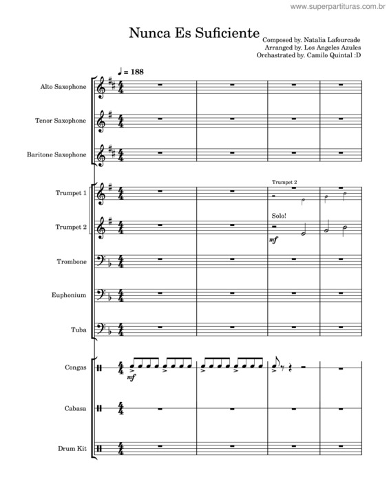 Partitura da música Nunca Es Suficiente v.11
