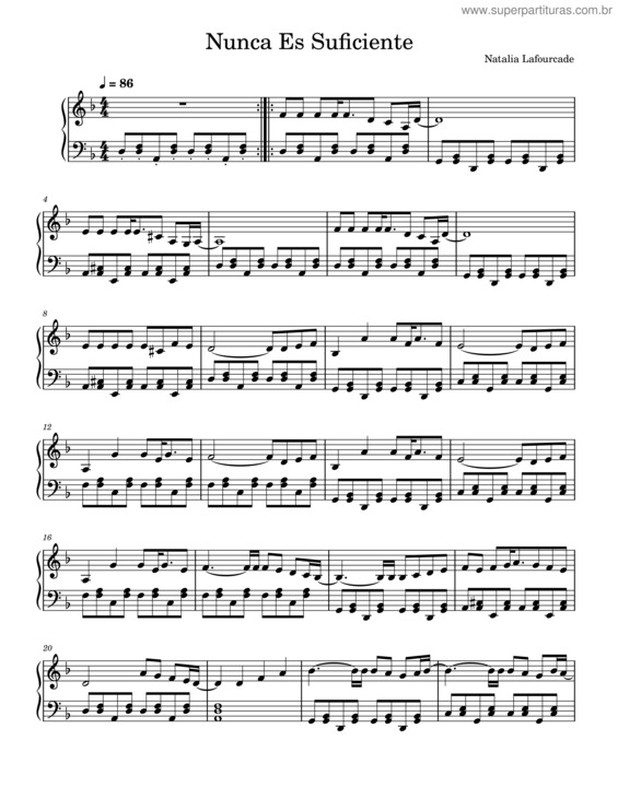 Partitura da música Nunca Es Suficiente v.4