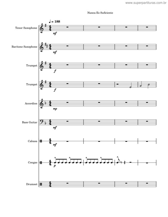 Partitura da música Nunca Es Suficiente v.8