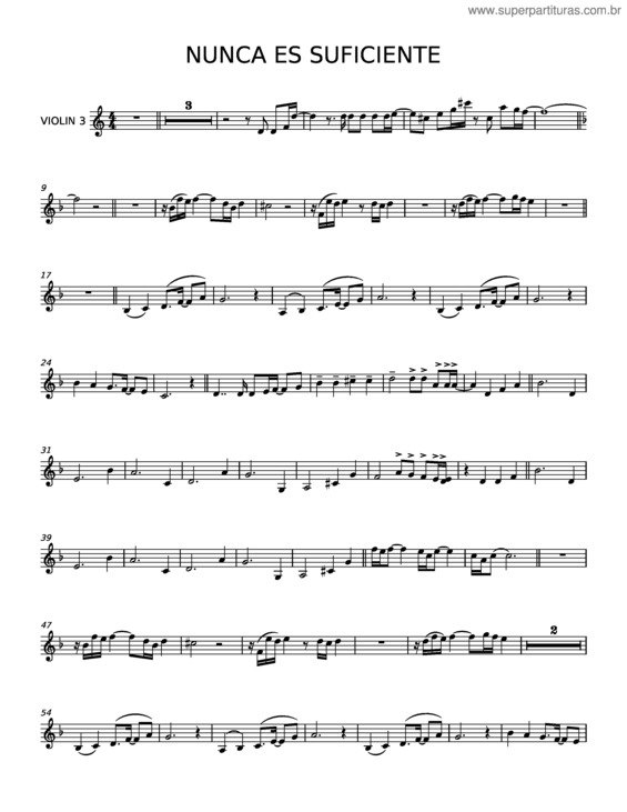 Partitura da música Nunca Es Suficiente v.9