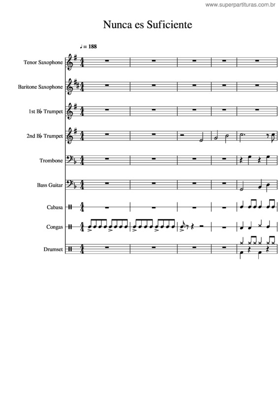 Partitura da música Nunca Es Suficiente