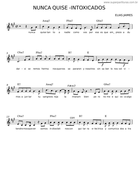 Partitura da música Nunca Quise v.2