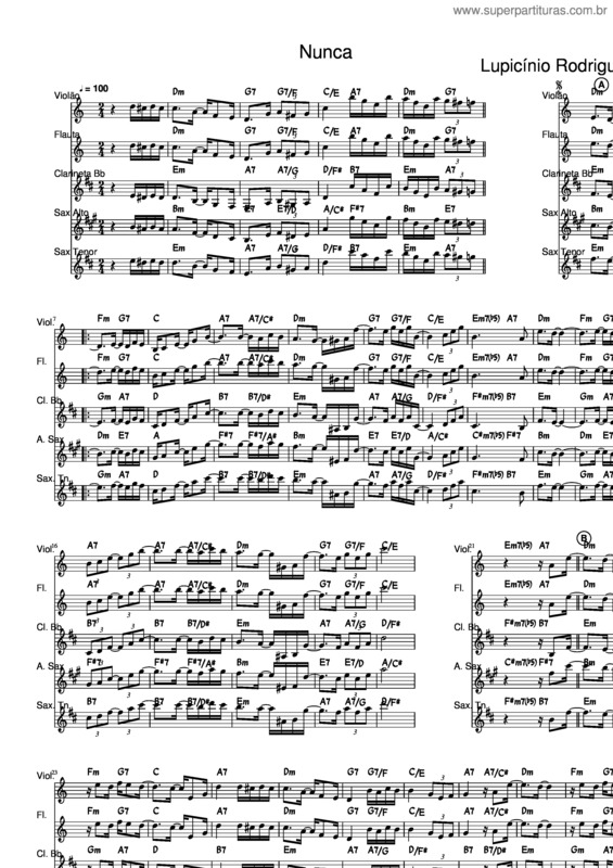 Partitura da música Nunca v.10