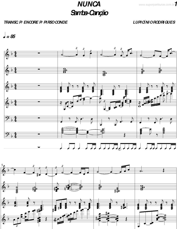 Partitura da música Nunca v.2