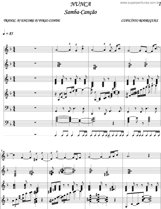 Partitura da música Nunca v.4