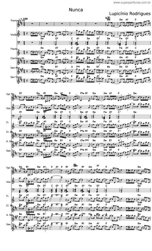 Partitura da música Nunca v.9