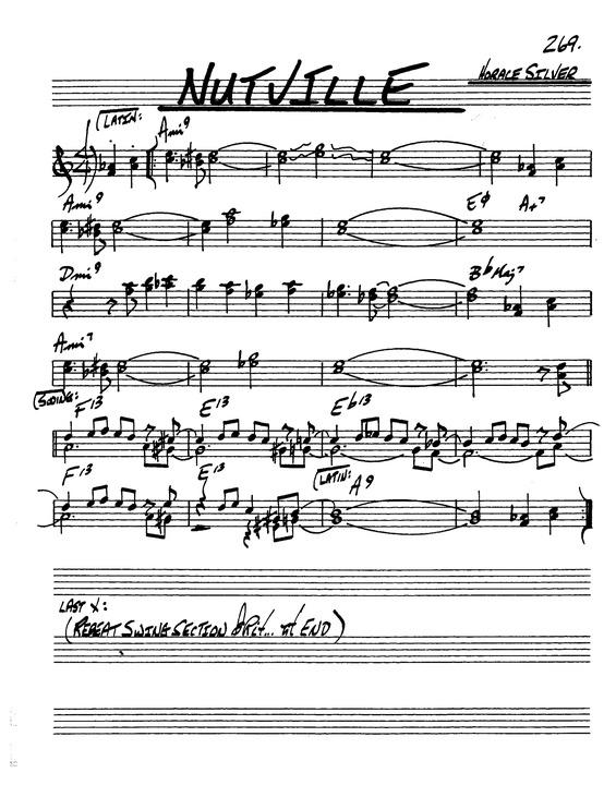 Partitura da música Nutville