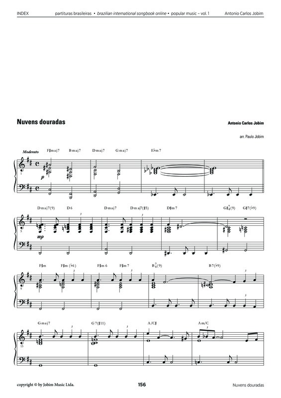 Partitura da música Núvens Douradas