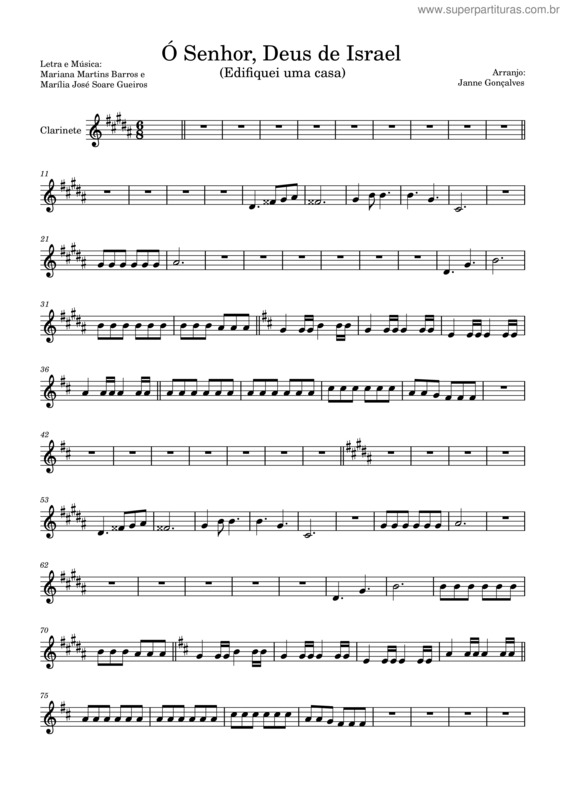 Partitura da música Ó, Senhor, Deus De Israel