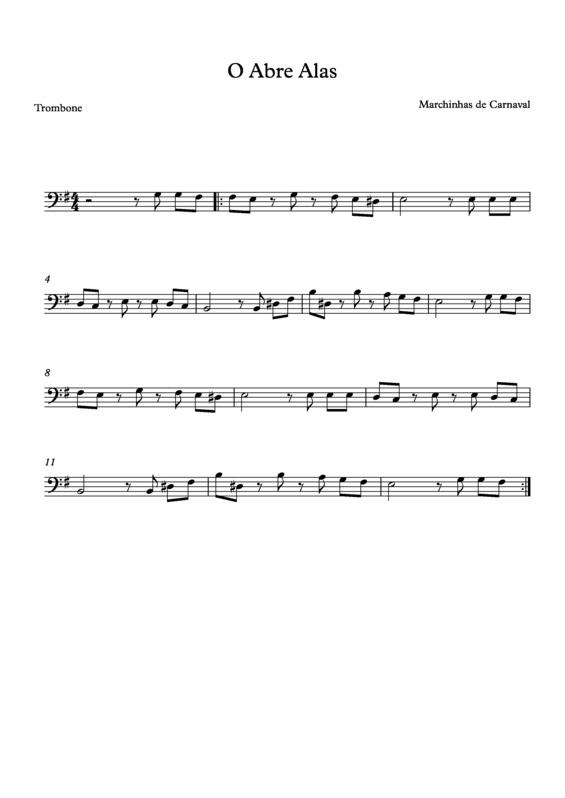 Partitura da música O Abre Alas v.11