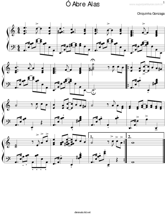 Partitura da música Ó Abre-Alas v.2