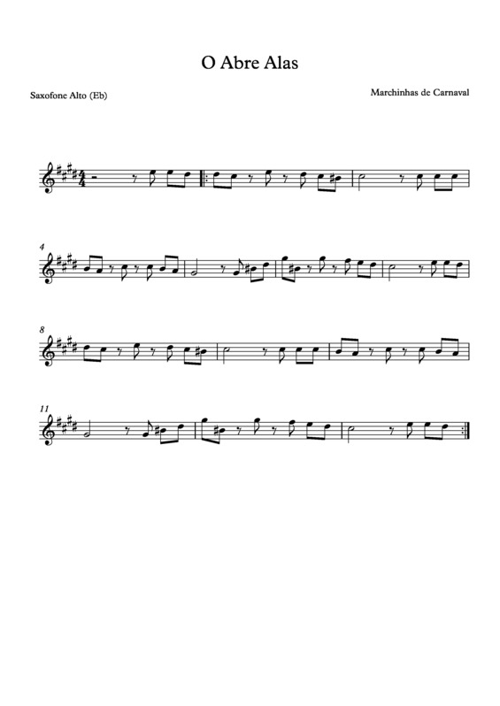 Partitura da música O Abre Alas v.9