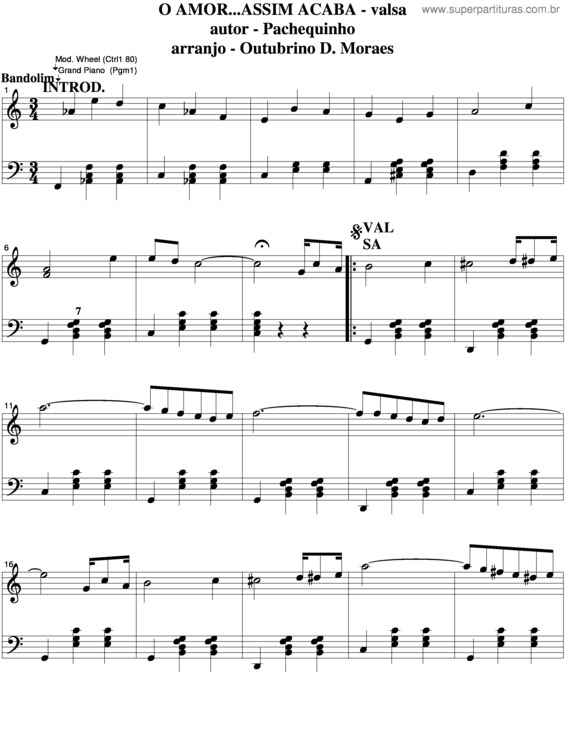 Partitura da música O Amor, Assim Acaba v.3