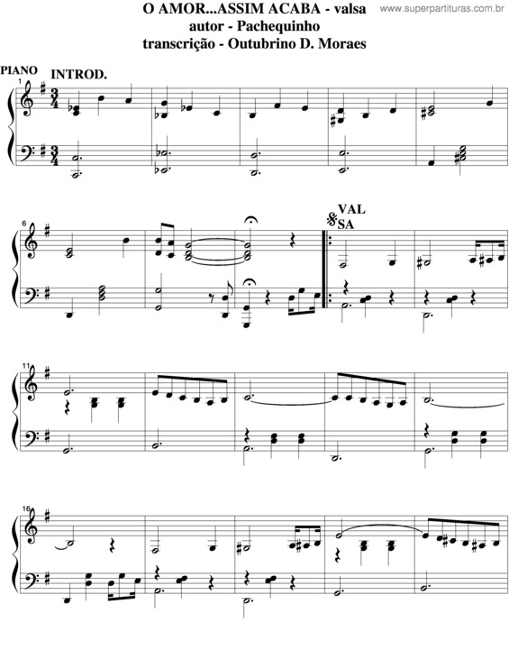 Partitura da música O Amor, Assim Acaba v.4