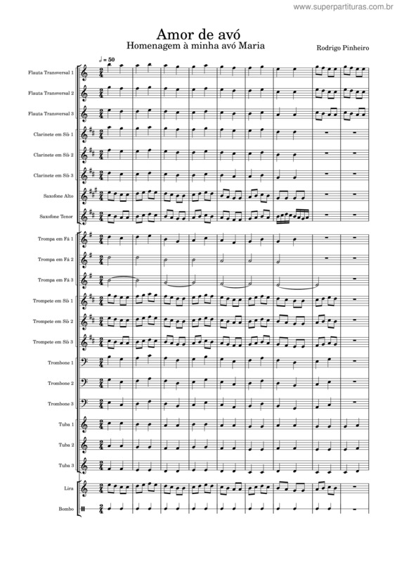 Partitura da música O Amor De Avó