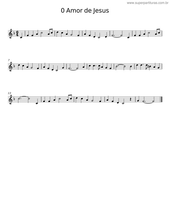 Partitura da música O Amor De Jesus v.8