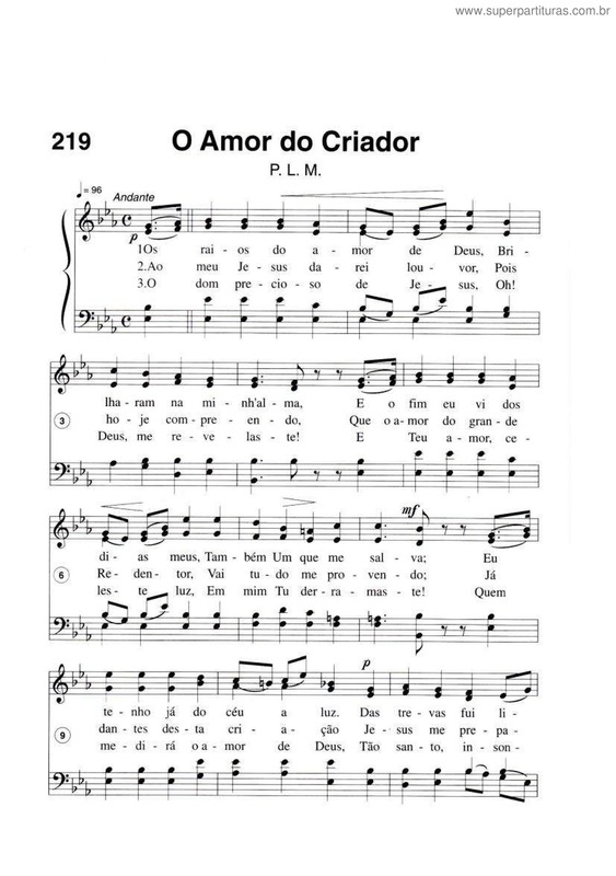 Partitura da música O Amor Do Criador