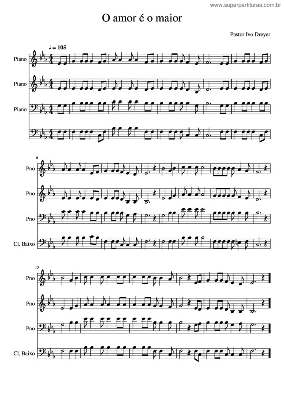Partitura da música O Amor É O Maior  1
