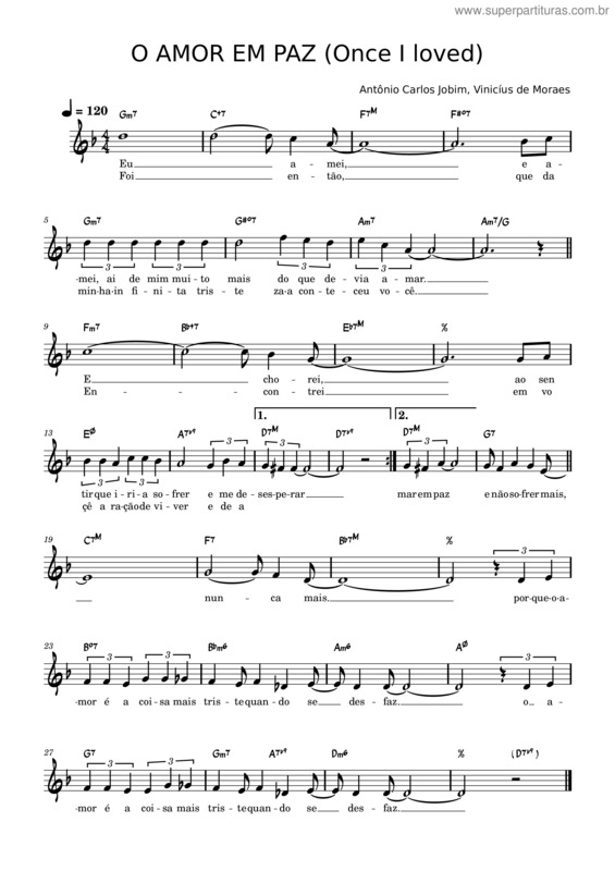 Partitura da música O Amor Em Paz v.5