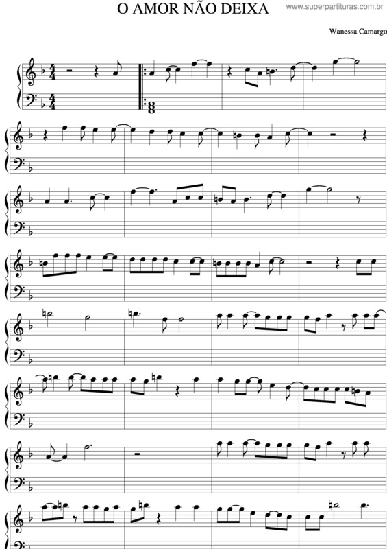 Partitura da música O Amor Não Deixa