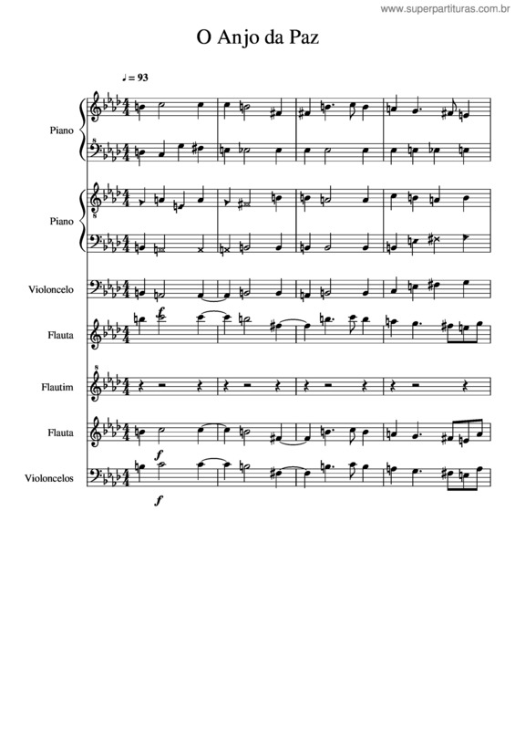 Partitura da música O Anjo Da Paz – Playback