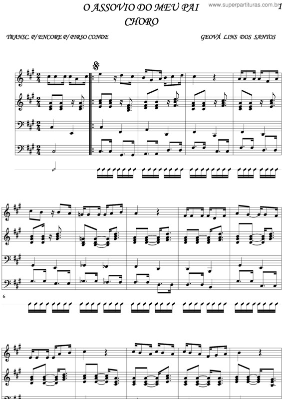 Partitura da música O Assovio De Meu Pai