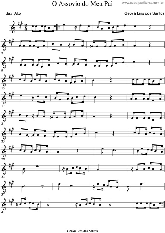 Partitura da música O Assovio Do Meu Pai v.2