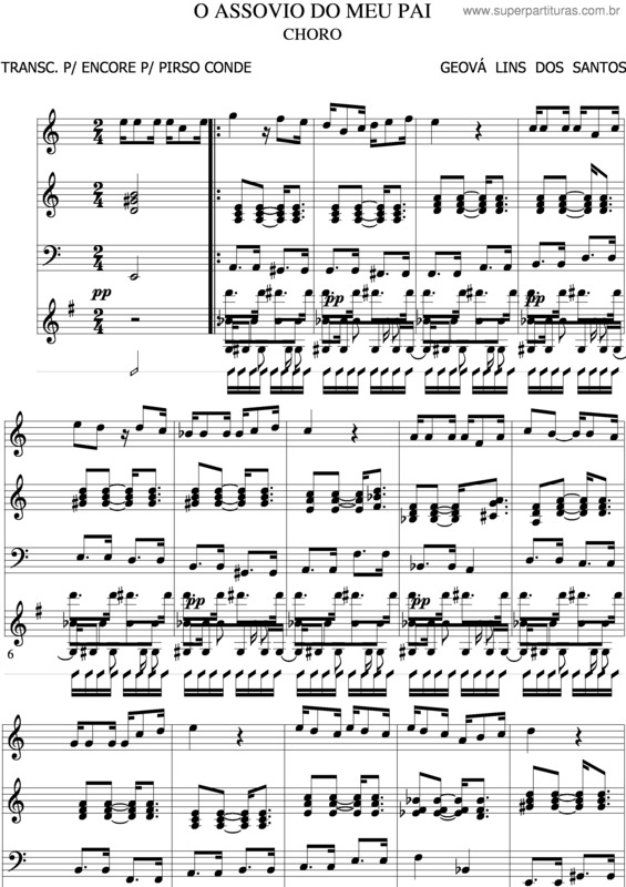 Partitura da música O Assovio Do Meu Pai v.4