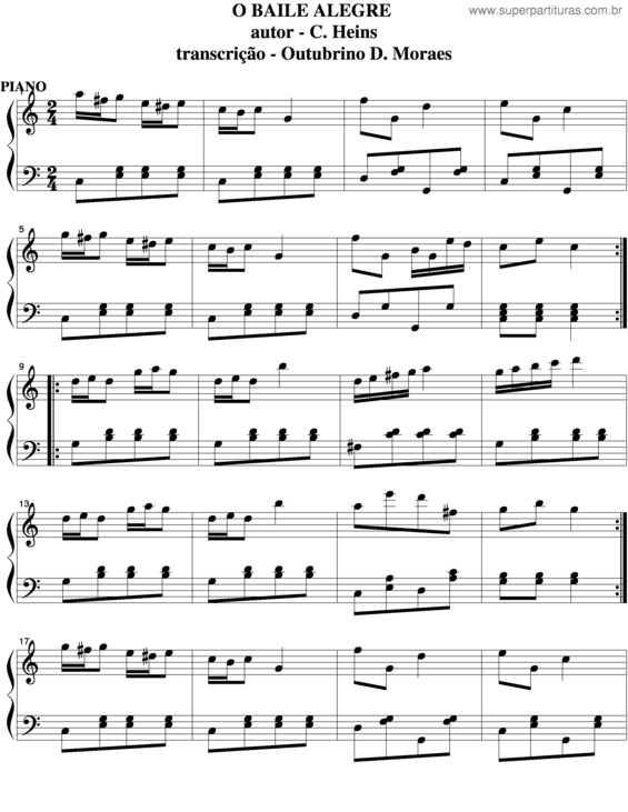 Partitura da música O Baile Alegre