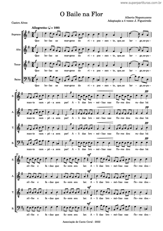 Partitura da música O Baile Na Flor – Alberto Nepomuceno