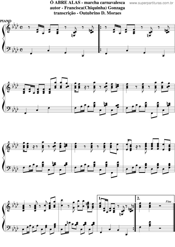 Partitura da música O Bandolim