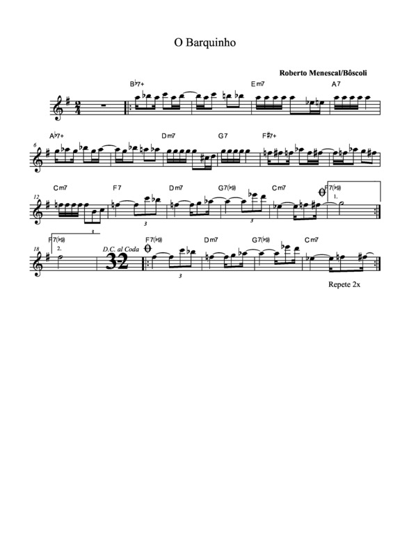 Partitura da música O Barquinho v.6