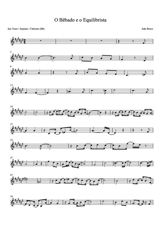 Fagner - Deslizes - Sheet Music For Tenor Saxophone Soprano (Bb)