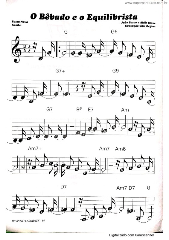 Partitura da música O Bêbado É O Equilibrista v.21