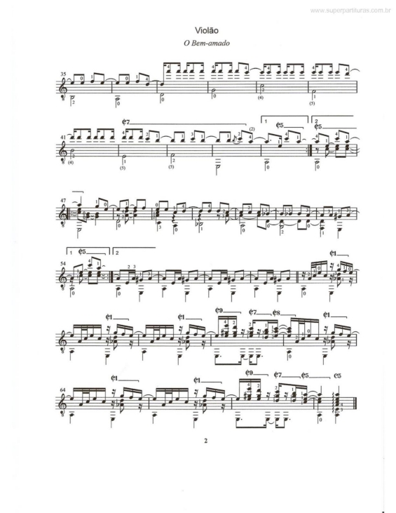 Partitura da música O Bem Amado