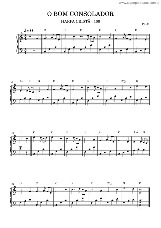 Partitura da música O Bom Consolador v.3