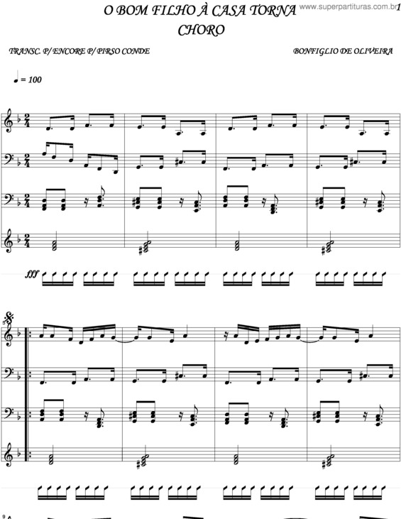 Partitura da música O Bom Filho A Casa Torna v.2