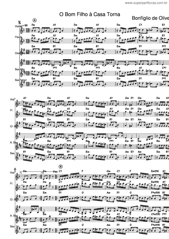 Partitura da música O Bom Filho À Casa Torna v.6