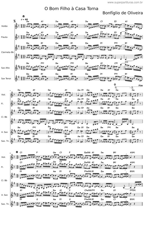 Partitura da música O Bom Filho À Casa Torna v.7