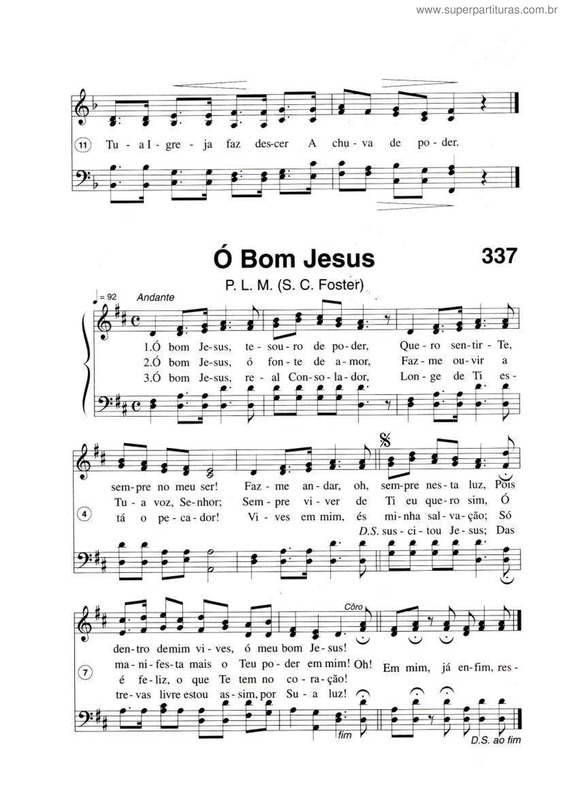 Partitura da música Ó Bom Jesus