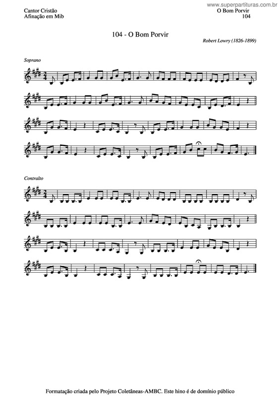 Partitura da música O Bom Porvir v.4