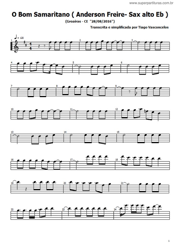 Partitura da música O Bom Samaritano