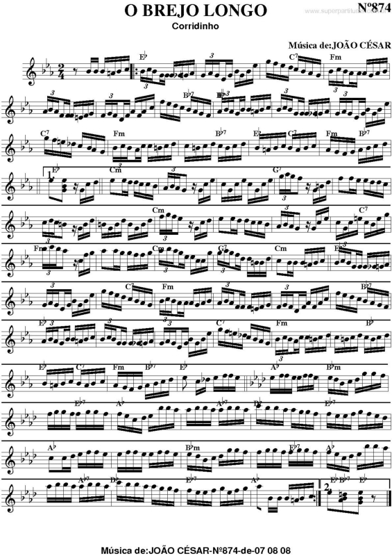 Partitura da música O Brejo Longo