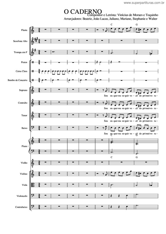 Partitura da música O Caderno v.8