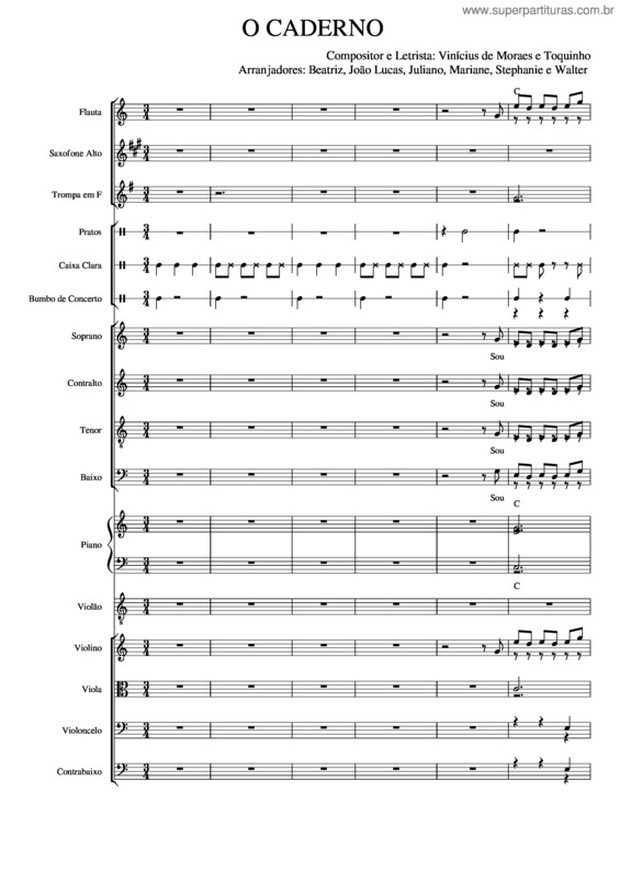 Partitura da música O Caderno v.9