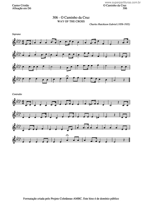 Partitura da música O Caminho Da Cruz v.2