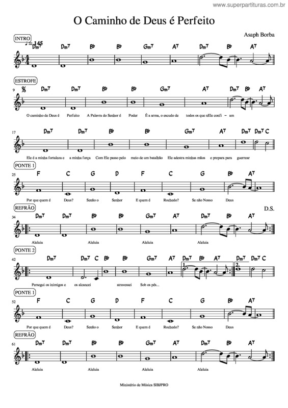 Partitura da música O Caminho De Deus É Perfeito