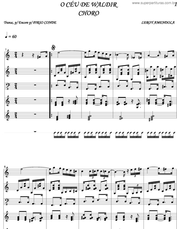 Partitura da música O Céu De Waldir v.3