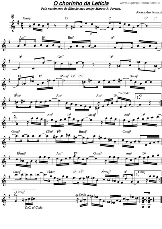 Partitura da música O Chorinho Da Letícia